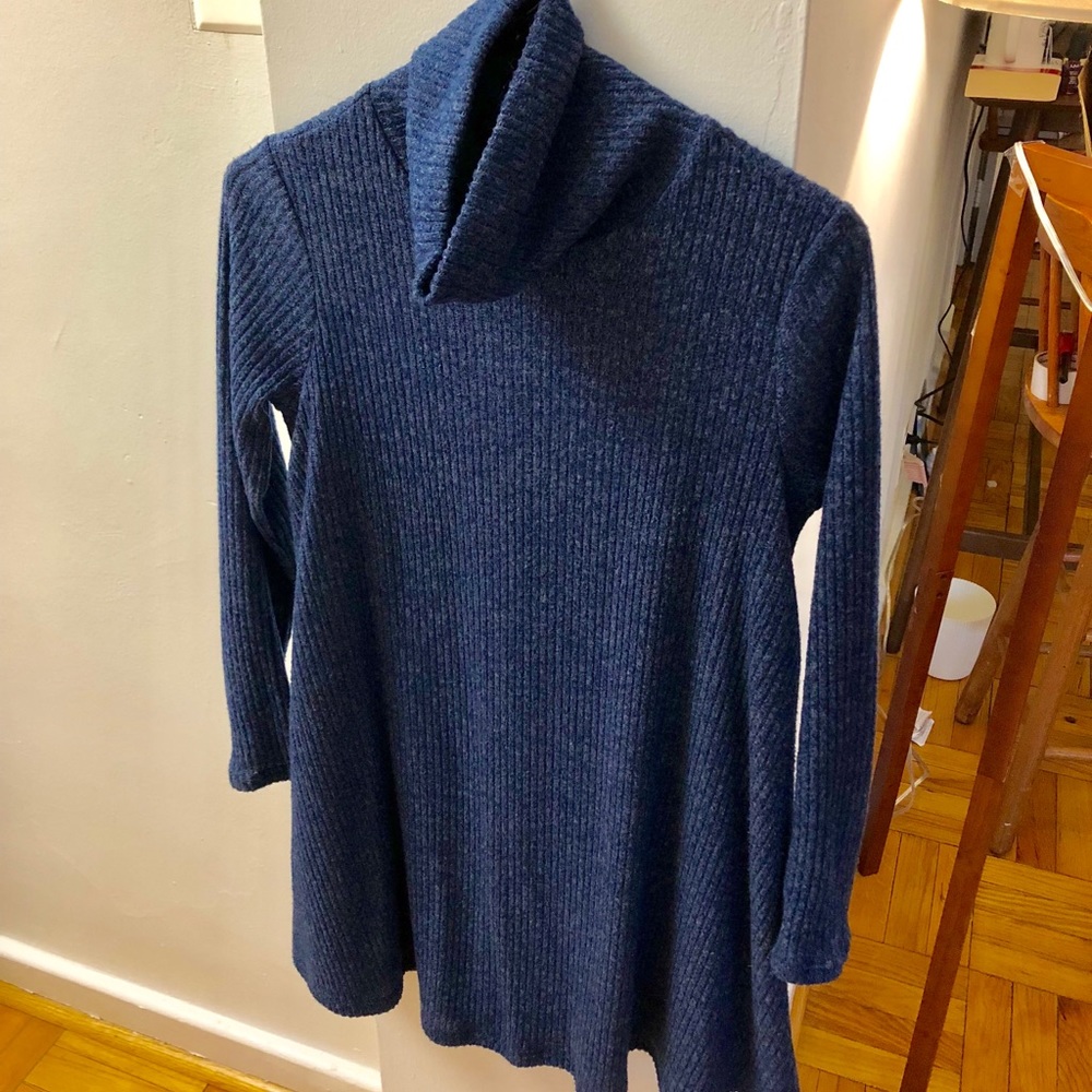 Lulus turtleneck sweater dress, blue